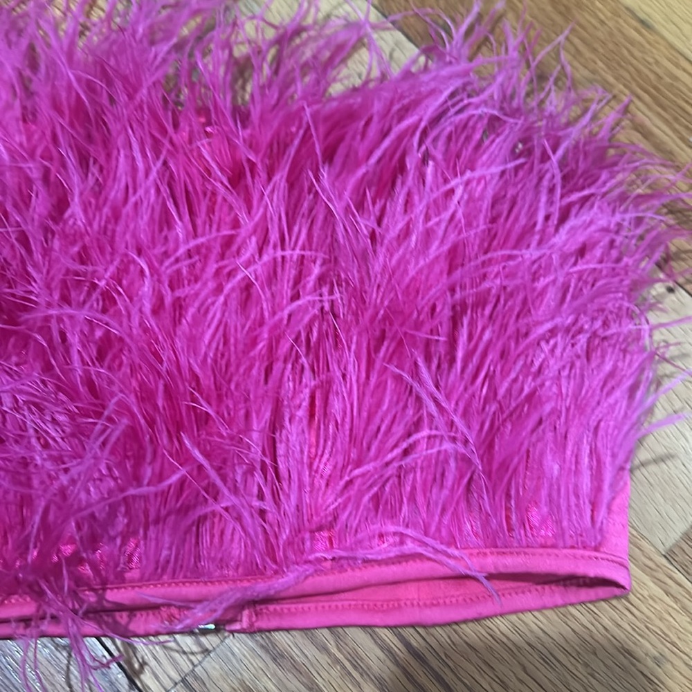 Misguided hot pink feather crop top - Picture 5 of 5